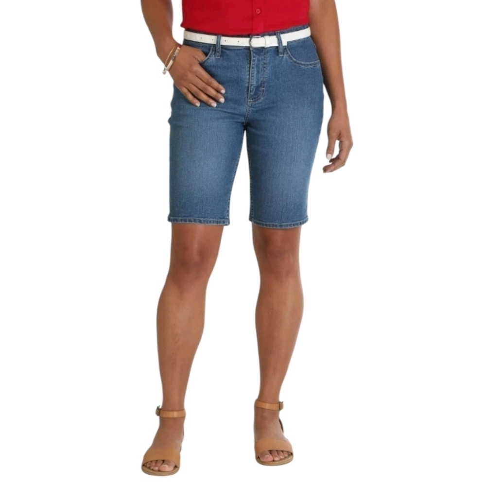 LEE RIDERS Womens Bermuda Midrise Jean Shorts Size 22M